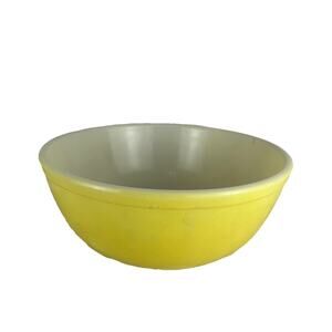 Vtg MCM Yellow Pyrex Large Nesting Mixing Bowl 4 QT #404 Primary Color 10” USA